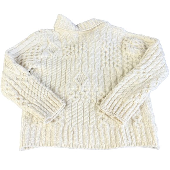 Aran Islands Knitwear 100% Wool Cable‑Knit Cardigan XS – Artisan Irish Sweater - Picture 3 of 11